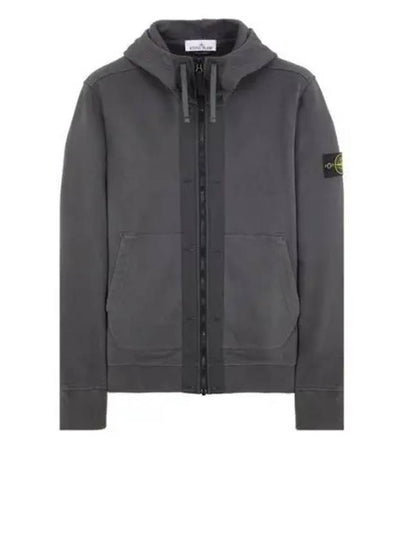 Wappen Patch Cotton Fleece Zip Up Hoodie Lead Gray - STONE ISLAND - BALAAN 2