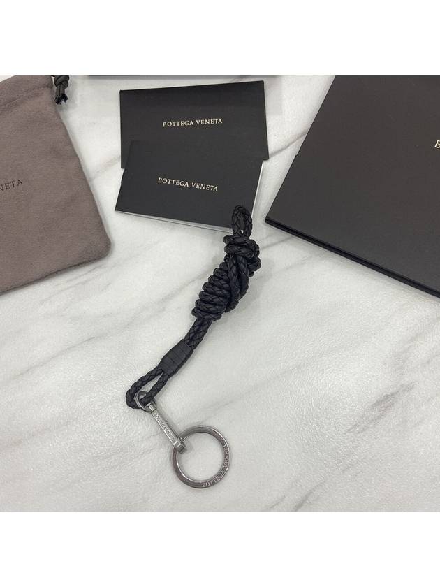 Lambskin Twisted Key Ring Black - BOTTEGA VENETA - BALAAN 2