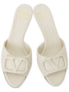 V Logo Sandals Heels White - VALENTINO - BALAAN 3