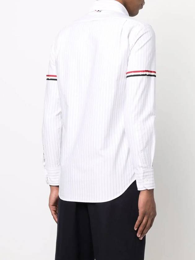 Oxford Armband Stripe Cotton Long Sleeve Shirt White - THOM BROWNE - BALAAN 6