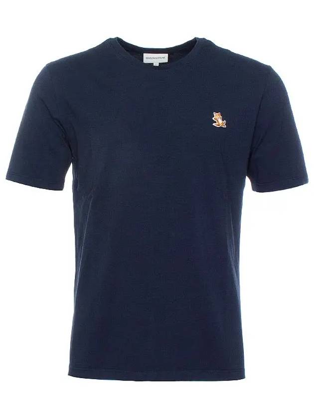 Chillax Fox Patch Regular Short Sleeve T-Shirt Navy - MAISON KITSUNE - BALAAN 2