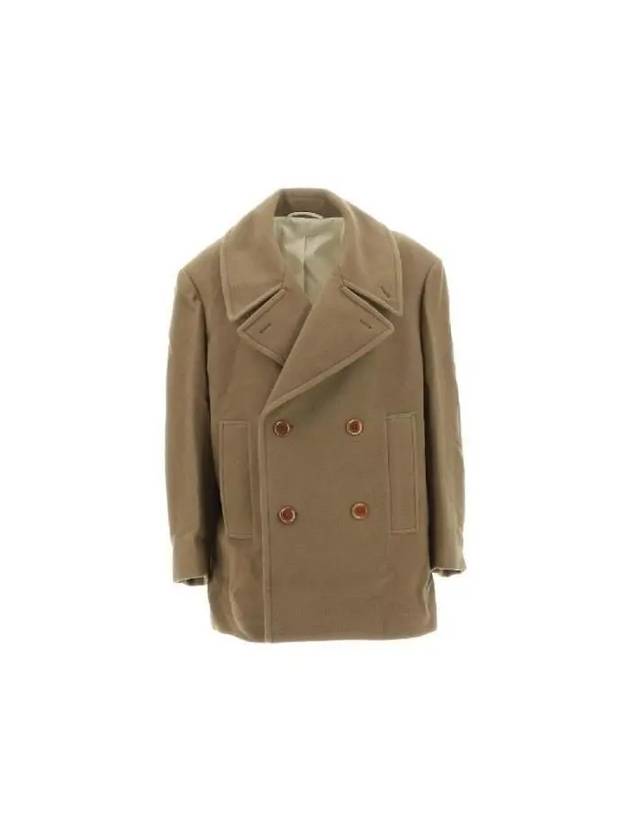 Oversized Wool Double Coat Khaki - LEMAIRE - BALAAN 2