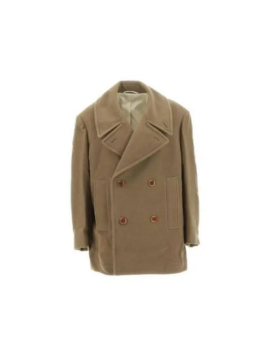 Oversized Wool Double Coat Khaki - LEMAIRE - BALAAN 2