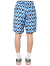 Check Print Bermuda Shorts Blue - MARNI - BALAAN 4