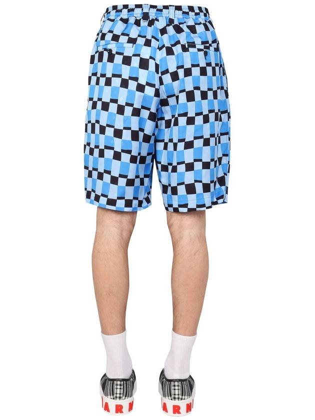 Check Print Bermuda Shorts Blue - MARNI - BALAAN 4