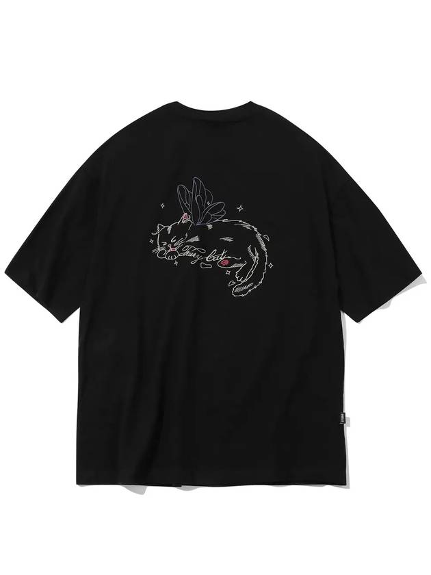 Fairy cat embroidery short sleeve t-shirt black - CPGN STUDIO - BALAAN 3