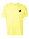 Logo Patch Short Sleeve T-Shirt Yellow - STONE ISLAND - BALAAN 2