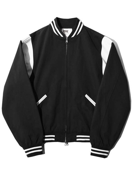 MC Twill Varsity Bomber Jacket Black - GRAYBLVD - BALAAN 2