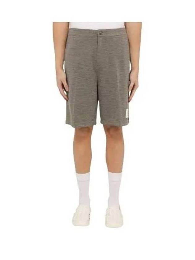 Logo Patch Midi Shorts Grey - THOM BROWNE - BALAAN 2