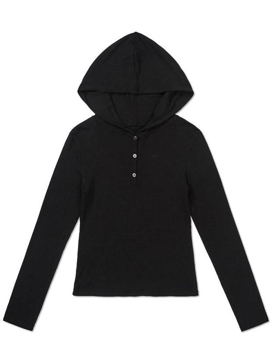 Hooded long sleeve t shirt BLACK - WEST GRAND BOULEVARD - BALAAN 1