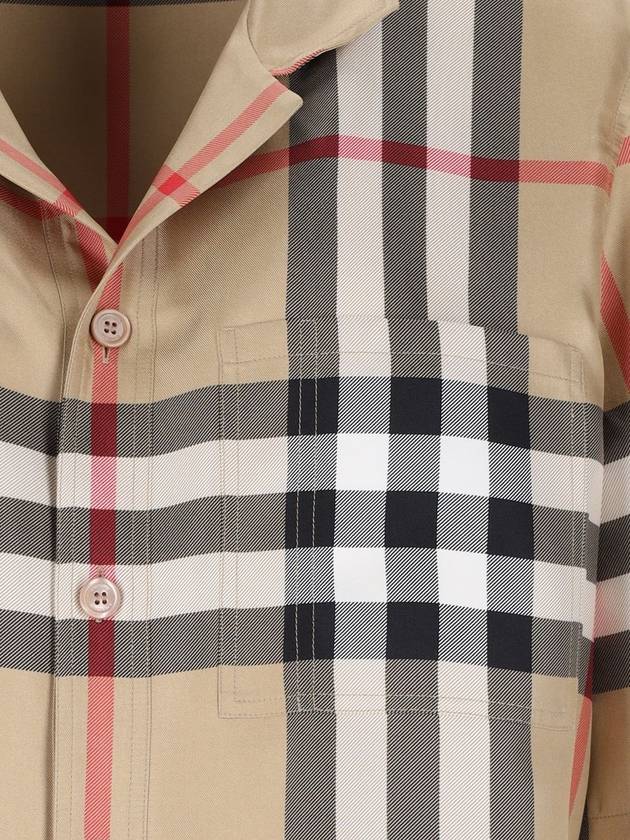 Vintage Check Silk Short Sleeve Shirt Archive Beige - BURBERRY - BALAAN 4