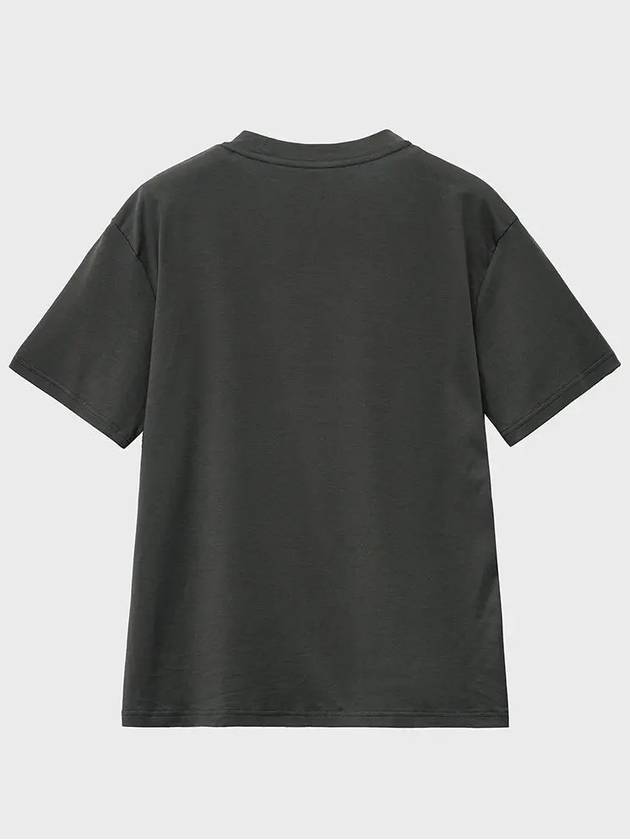 Silk Blended Luxe Short Sleeve T-Shirt Charcoal - NOIRER - BALAAN 4