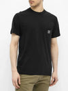 Logo Patch Cotton Short Sleeve T-Shirt Black - STONE ISLAND - BALAAN 2