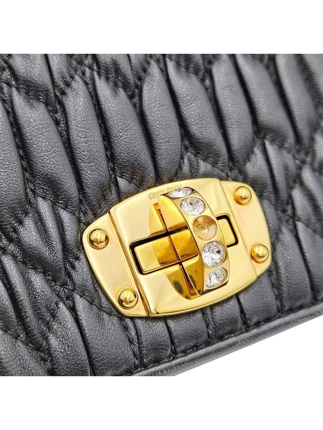 Miu Black Nappa Crystal Chain Mini Shoulder Bag - MIU MIU - BALAAN 6