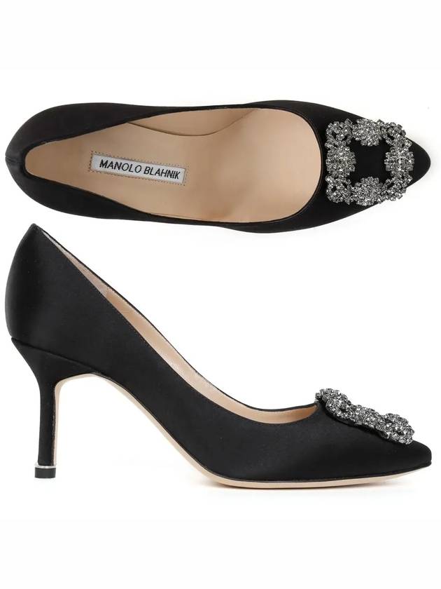 Hangisi 70 Satin Jewel Buckle Pumps Black - MANOLO BLAHNIK - BALAAN 2