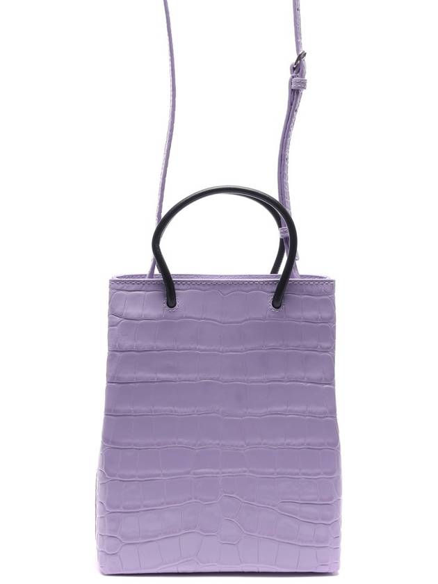 Women's Crocodile Print Shopping Tote Bag Purple - BALENCIAGA - BALAAN 5