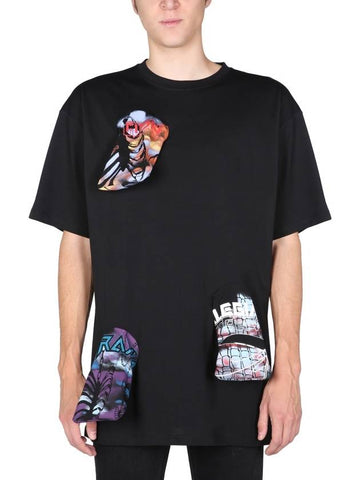 T-SHIRT WITH PRINTED DETAILS - RAF SIMONS - BALAAN 1