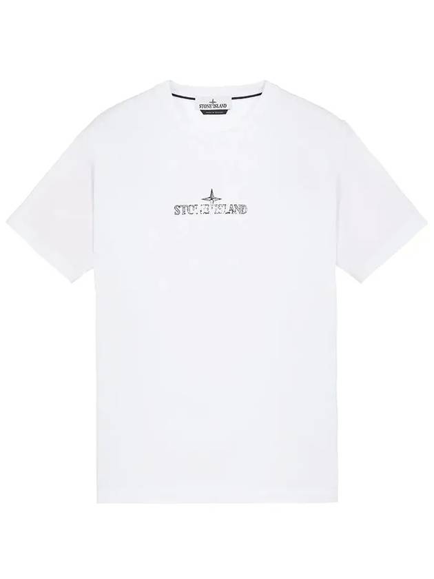 Logo Print Short Sleeve T-Shirt  White - STONE ISLAND - BALAAN 2