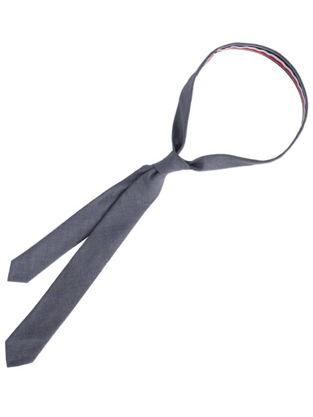 Super 120S Twill Tie Grey - THOM BROWNE - BALAAN 3