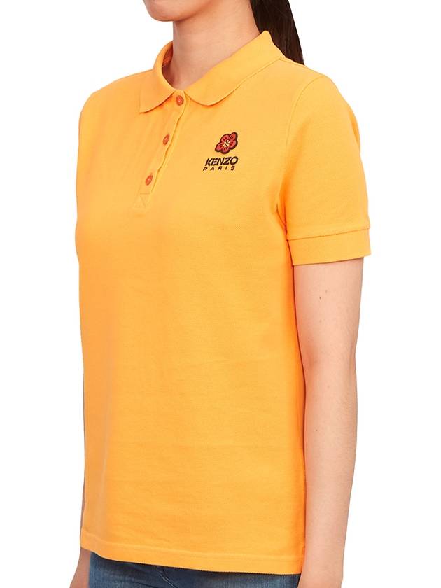 Women's Boke Flower Polo Shirt Orange - KENZO - BALAAN 3