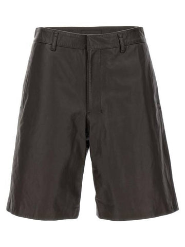 Soft Nappa Cow Leather Shorts Dark Brown - LEMAIRE - BALAAN 1