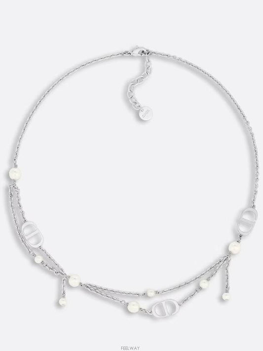 Petit CD Pearl Necklace Silver - DIOR - BALAAN 2