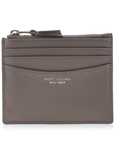 The Slim 84 Logo Print Leather Card Wallet Cement - MARC JACOBS - BALAAN 2