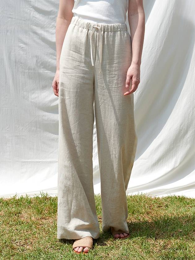 Tape straight pants beige - PINBLACK - BALAAN 5