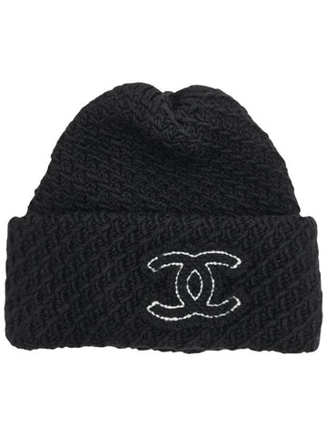 CC logo cashmere beanie black - CHANEL - BALAAN 1