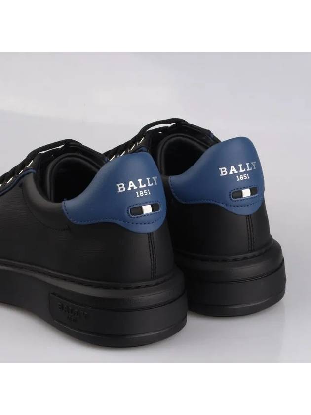 Manuel leather low-top sneakers black blue neon - BALLY - BALAAN 3