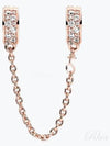 Clear Pave Safety Chain Clip Charm Rose Gold - PANDORA - BALAAN 2