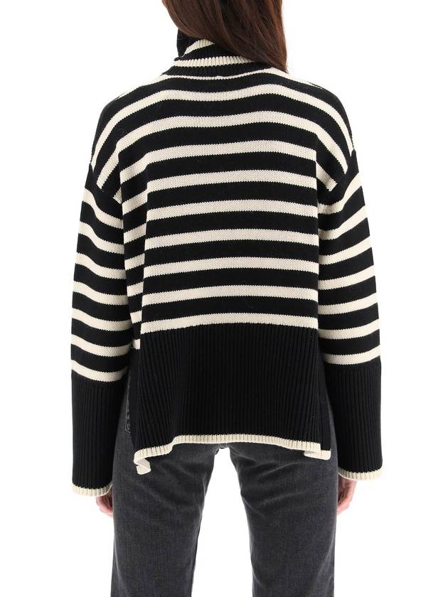 Signature Striped Turtleneck White Black - TOTEME - BALAAN 4