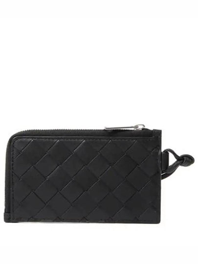 Intrecciato L Zipper Leather Card Wallet Black - BOTTEGA VENETA - BALAAN 2