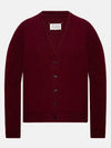 Women's Back Stitch Wool V-Neck Cardigan Burgundy - MAISON MARGIELA - BALAAN 3