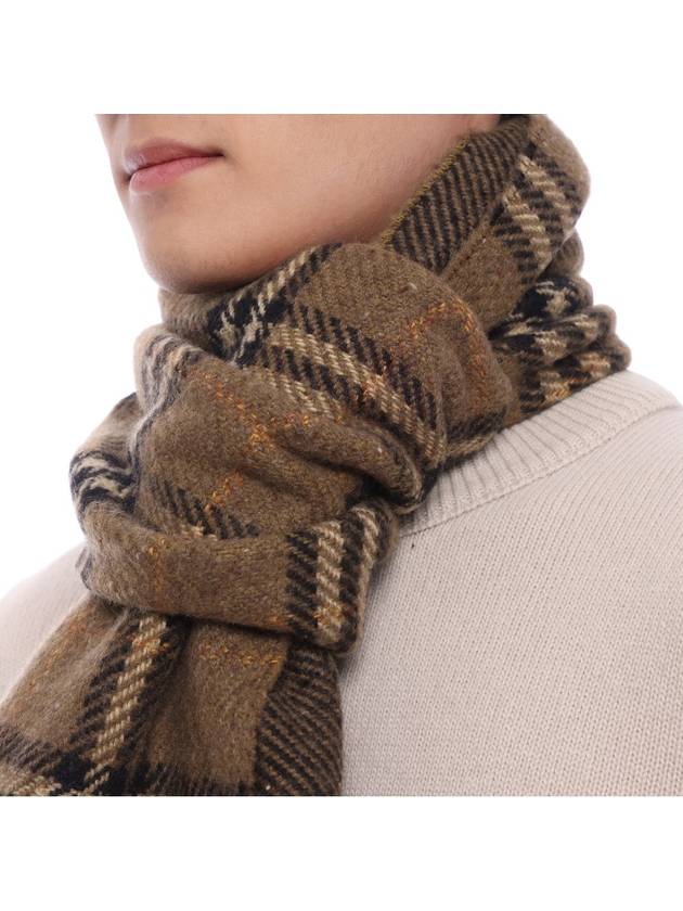 Check Reversible Wool Cashmere Scarf Brown - BURBERRY - BALAAN 6