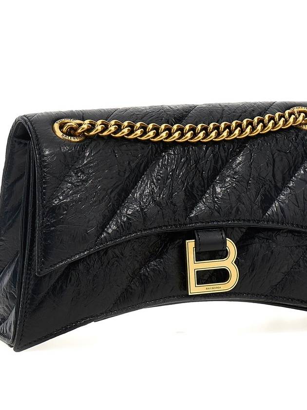 Crush Chain Strap Small Leather Shoulder Bag Gold Black - BALENCIAGA - BALAAN 4