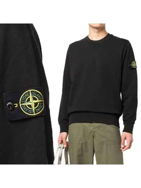 Wappen Patch Crew Neck Cotton Sweatshirt Black - STONE ISLAND - BALAAN 2