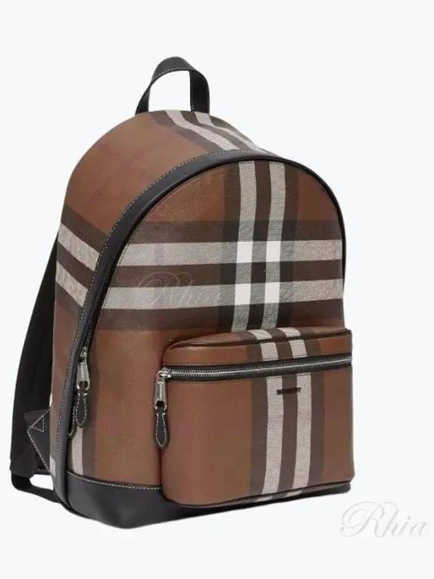 JETT check leather backpack dark brown - BURBERRY - BALAAN 2