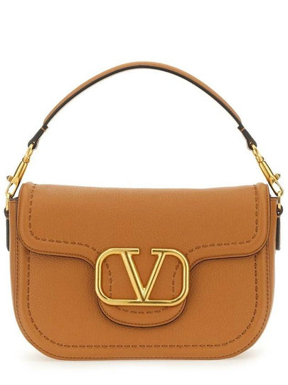 All Time Grainy Calfskin Shoulder Bag  Almond - VALENTINO - BALAAN 2