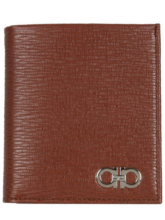 Salvatore Revival Gancini Halfwallet Brown - SALVATORE FERRAGAMO - BALAAN.