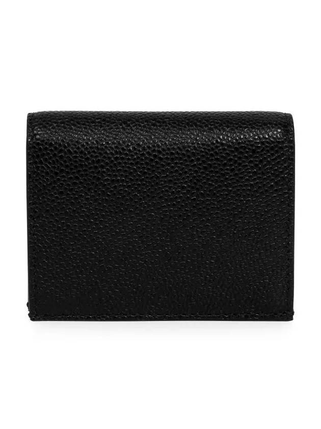 Pebble Grained Leather Double Card Wallet Black - THOM BROWNE - BALAAN 2