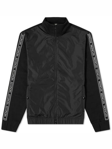 Men's Side Logo Zip-Up Jacket Black - MONCLER - BALAAN.