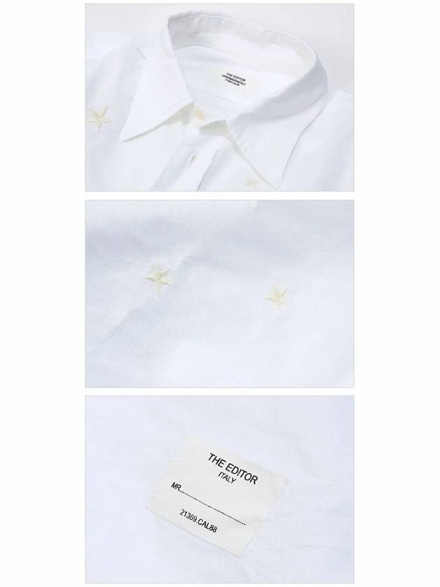 Embroied Star Classic Long Sleeve Shirt White - THE EDITOR - BALAAN 6