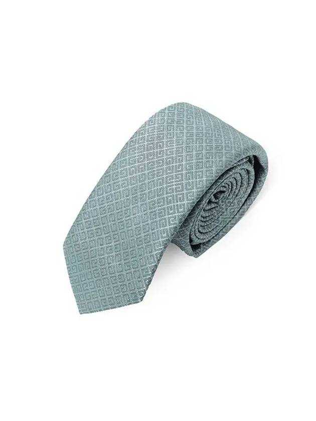 4G All Over Embroidered Logo Silk Tie Grey - GIVENCHY - BALAAN 3