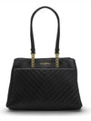 Charlotte black and gold leather quilted chevron tote bag - KARL LAGERFELD - BALAAN 1