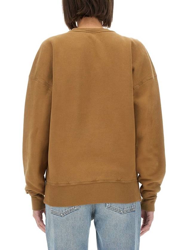 Crew Neck Sweatshirt Dark Beige - SAINT LAURENT - BALAAN 6