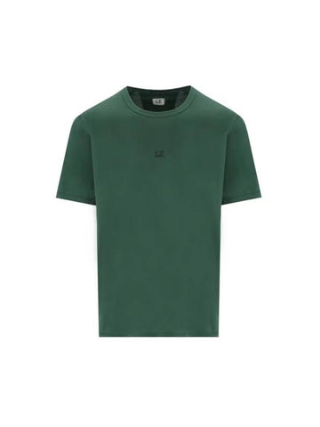 70/2 Mercerized Jersey Logo Short Sleeve T-Shirt Green - CP COMPANY - BALAAN 1