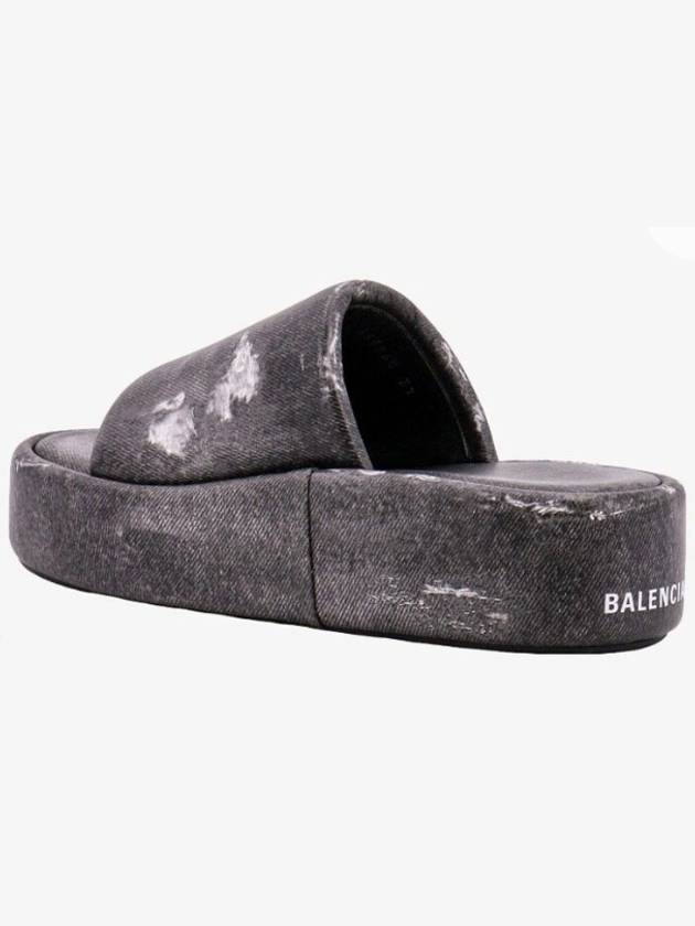 Rise Platform Slide Leather Slippers Black - BALENCIAGA - BALAAN 4