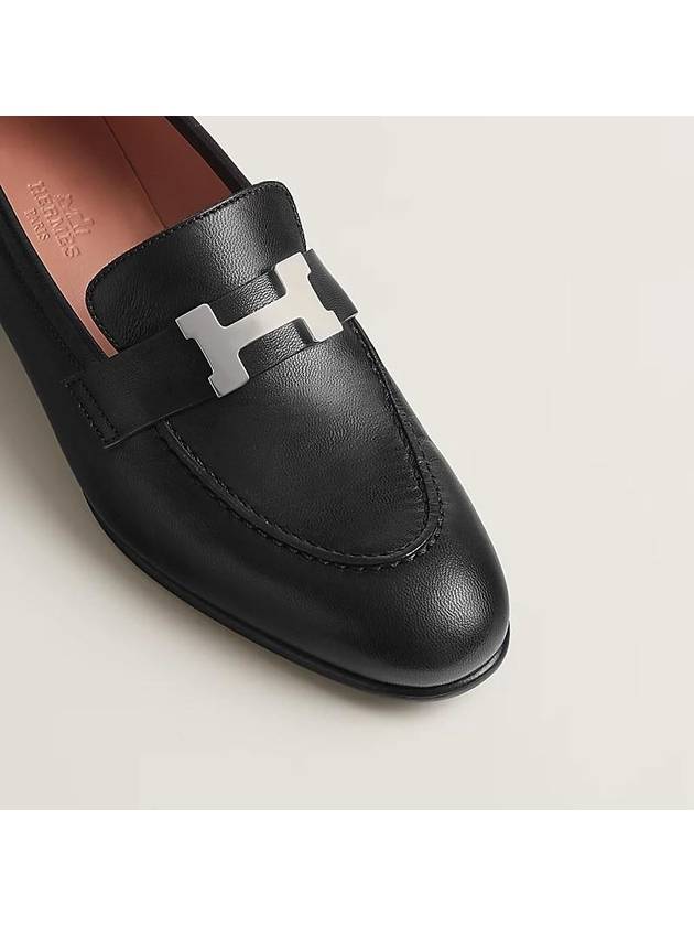 Paris Loafers Goatskin Palladium Noir - HERMES - BALAAN 4