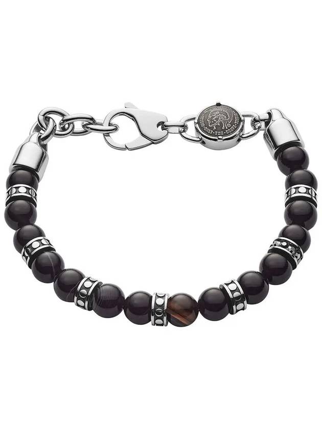 Beaded Line Bracelet Silver Black - DIESEL - BALAAN 3